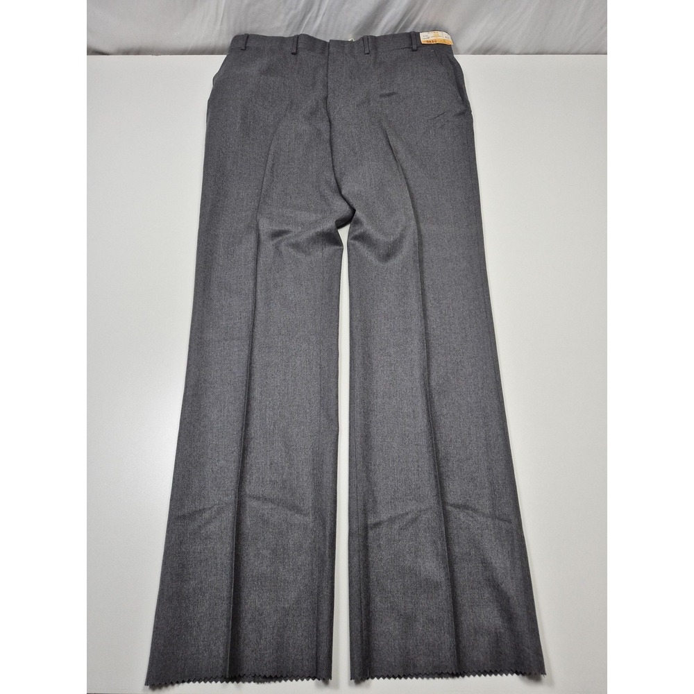 VTG DAKS Dress Pants Mens 42x36 Gray Wool Flat Front Unhemmed NWT